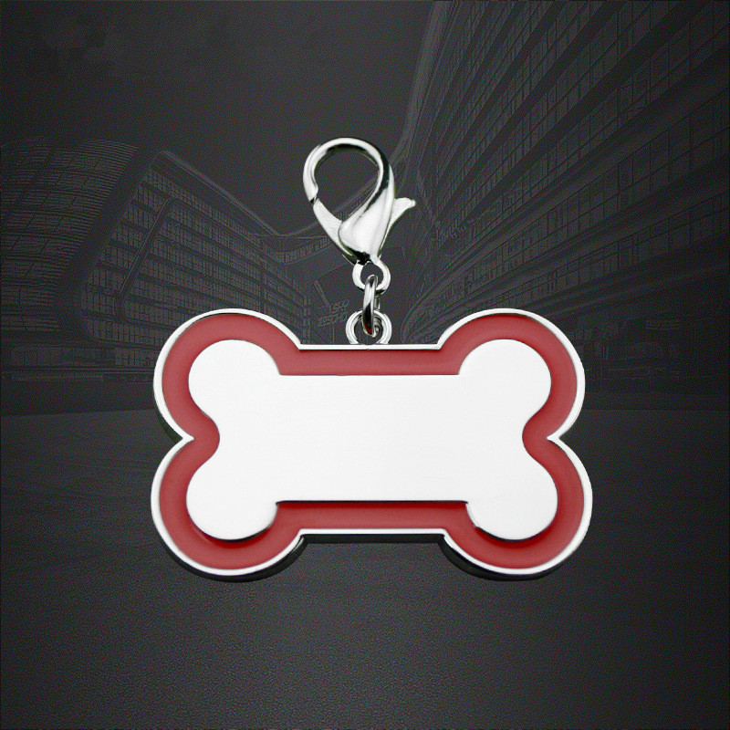 Aanpassen Zinklegering Dog Tags Bone Design Pet Tag met QR Code