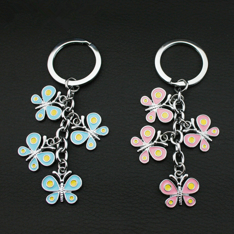 Het verstrekken van vlindervorm sleutelhanger Aangepaste zinklegering sleutelhanger Hang decoraties voor tassen voor mannen of vrouwen