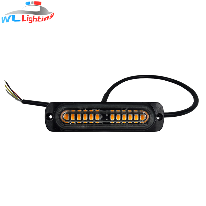 SMD 12 V 24 V 6 W Opbouw 12 LED Mini Strobe Warning Grill Knipperlicht