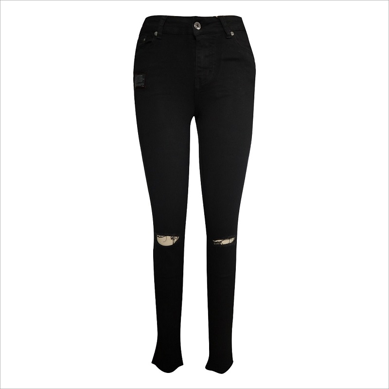 mode gescheurde knie skinny jean