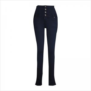 mode vier knopen hoge taille skinny jean WS1003