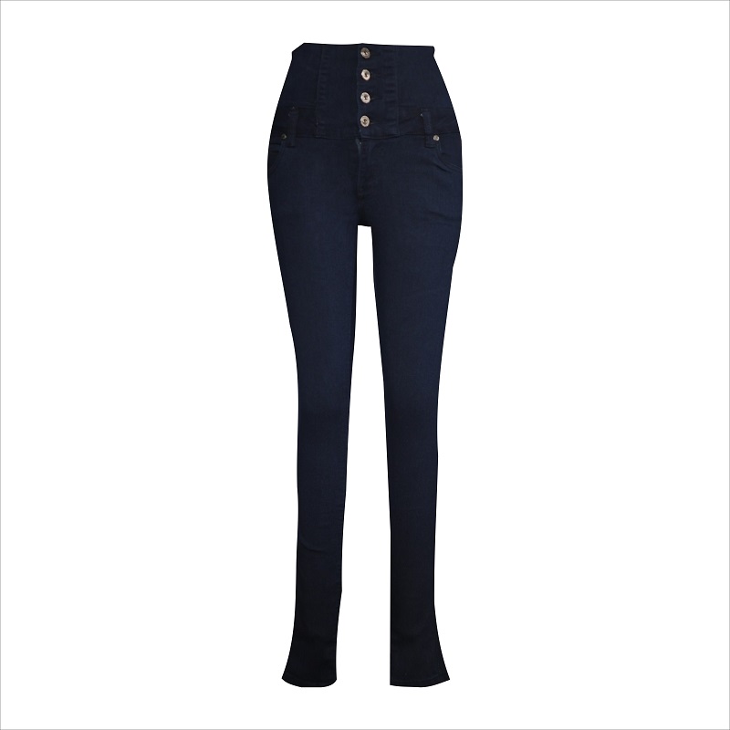 mode vier knopen hoge taille skinny jean WS1003