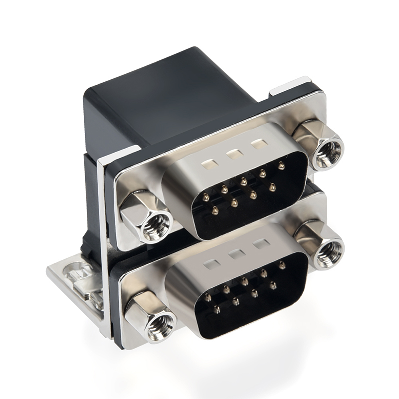 d sub-db 9-pins mannelijk-naar-twee-pins connector met dubbele poort