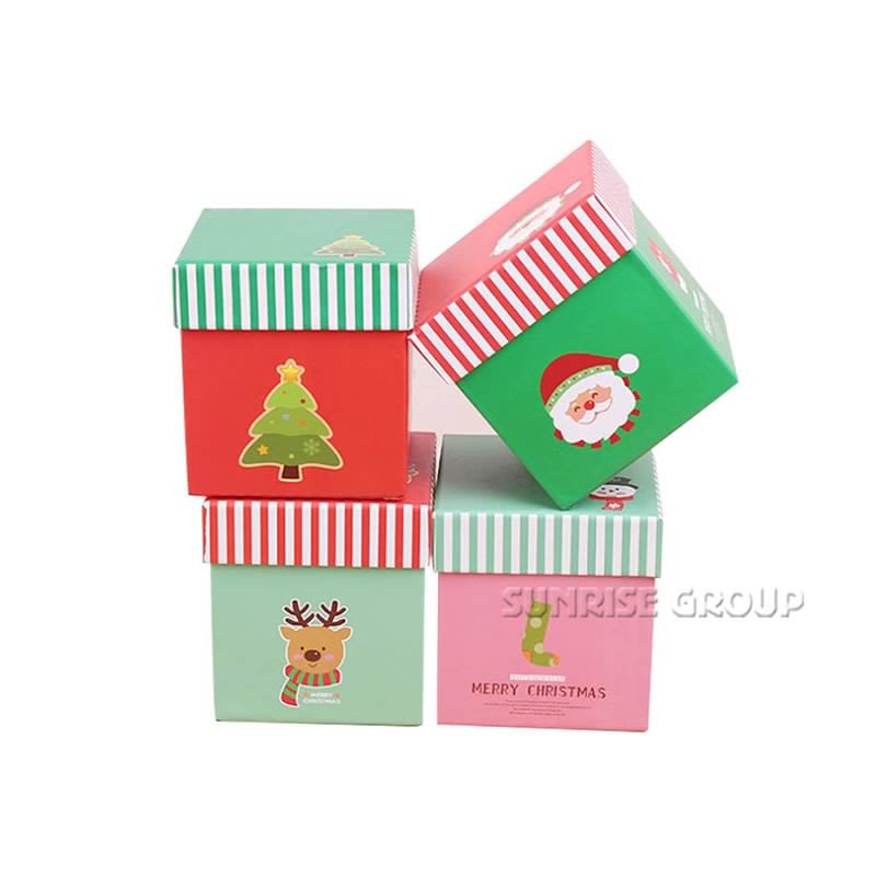 Kleine vierkante papieren afdrukken kerstcadeau Apple Gift Box