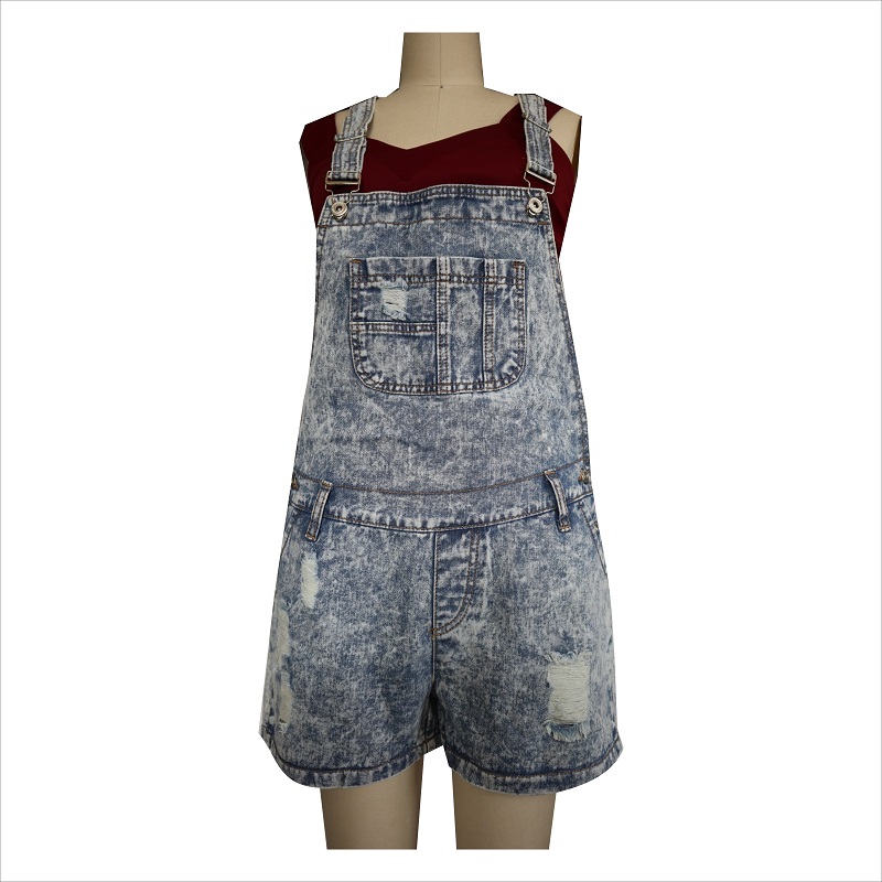 fashion acid wash rip dungaree WS1015