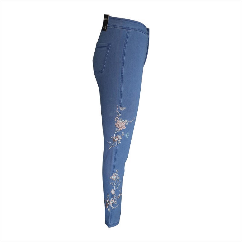 mode borduurwerk blauwe skinny jeans WS10123