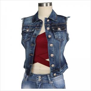 denim mouwloze jassen WS10128
