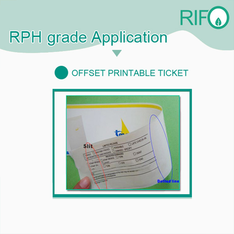 Rph-100 Wit BOPP synthetisch papier voor offsetdrukbaar tijdschriftmateriaal