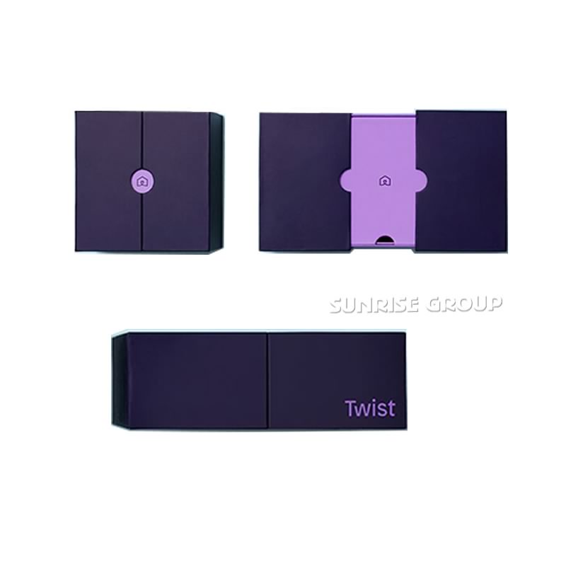 Aangepaste paarse bedrukte papieren verpakking voor Twist