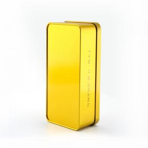 Rechthoekige goudkleurige metalen theeblik