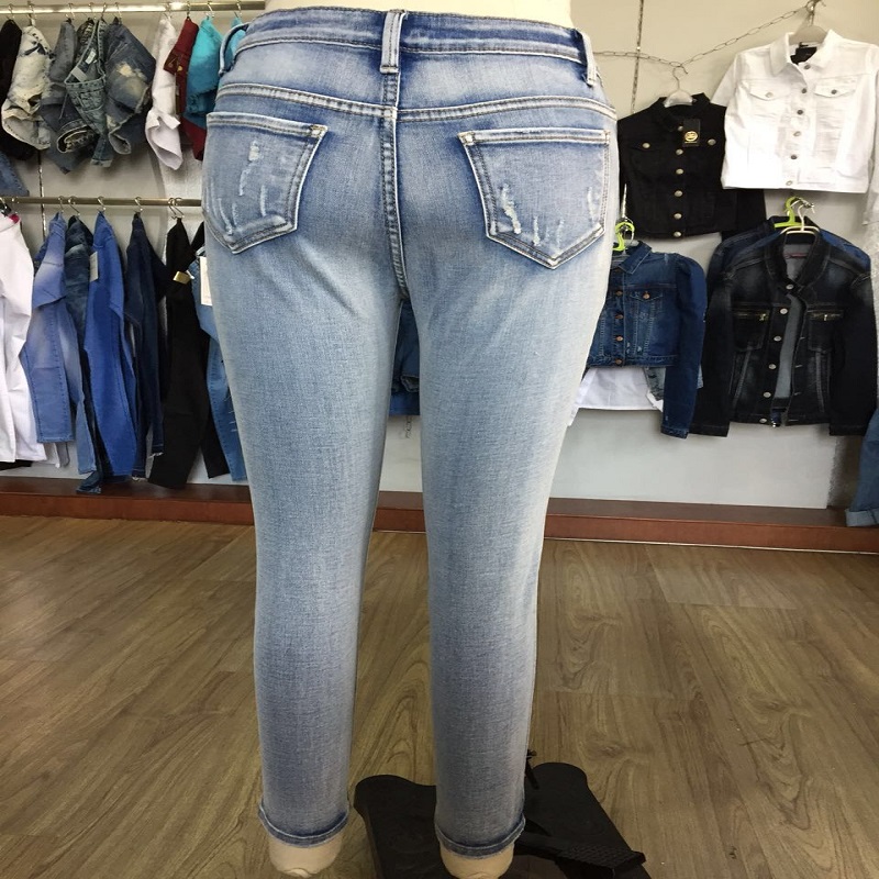 bleach wash rip-skinny jeans WS109057