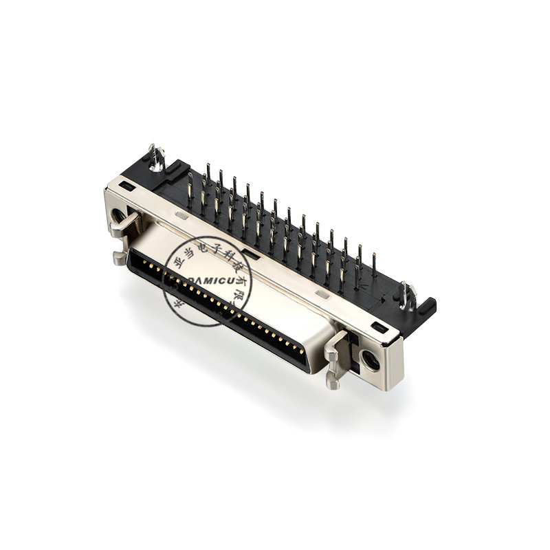 CN-connector SCSI vrouwelijk 50-pins haaks ijzer