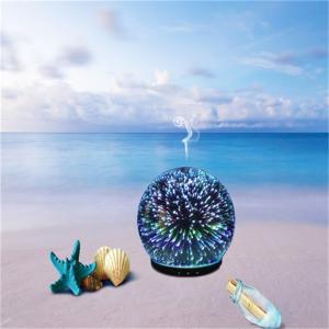 Beste product in VS ultrasoon elektrisch vuurwerk glas luchtbevochtiger aroma etherische olie diffuser met kleurrijk licht