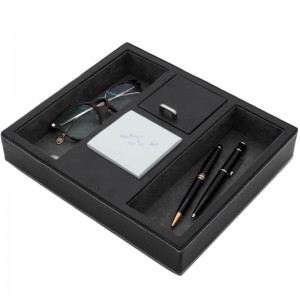 Zwarte lederen valetlade