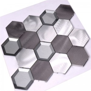 Aluminium Metaalmix Glas Hexagon Mozaïektegel voor Keukenmuur Backsplash