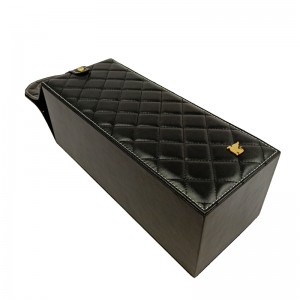 Aangepaste handvat draagbare wijn cadeau verpakking pu lederen doos