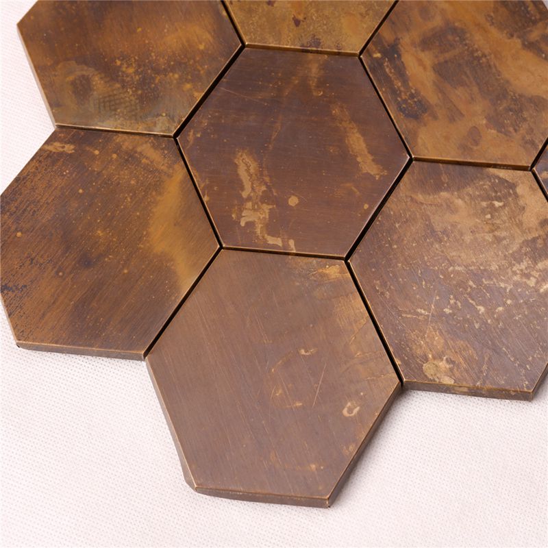 Antieke bronzen wand metalen koperen mozaïek kunst tegel