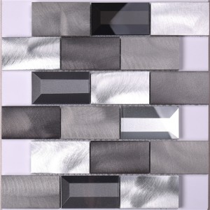 Licht / donkergrijs aluminium mix glas backsplash keuken wandtegel