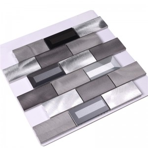 Licht / donkergrijs aluminium mix glas backsplash keuken wandtegel