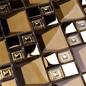 HDT04 Hot Seling afgeschuinde gegalvaniseerde rose goud kleur glasmozaïektegels