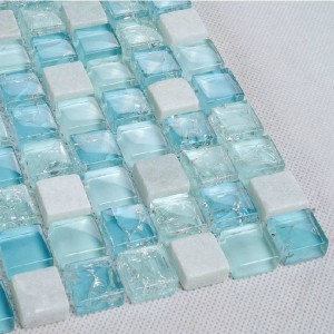 Pure Blue Ice Crackle Sea Glass Unieke Broken Mosaic Sauna Spa Badkamer Tegel te koop