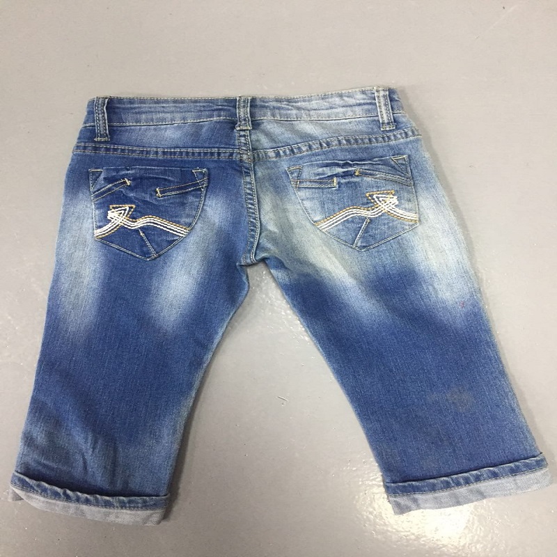jongen opgestoken rechte pijp met embrodiery stiksels pocket jeans WSG006
