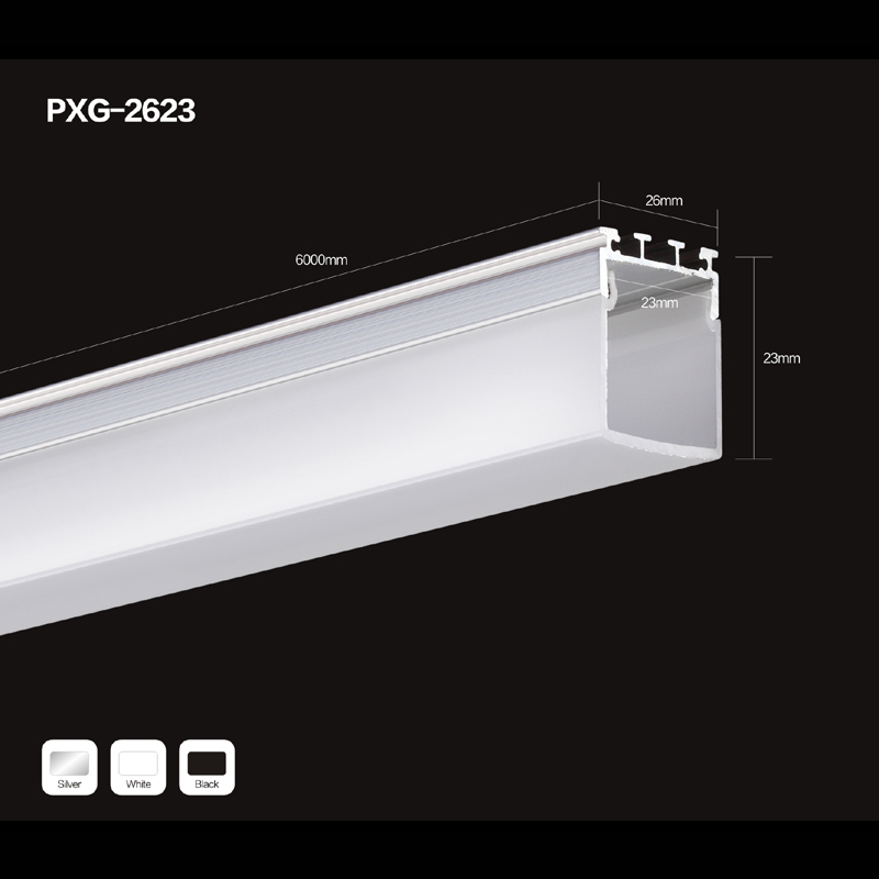 LED-profiel aluminium kanaalsysteem met deksel en eindkappen voor LED-stripinstallaties