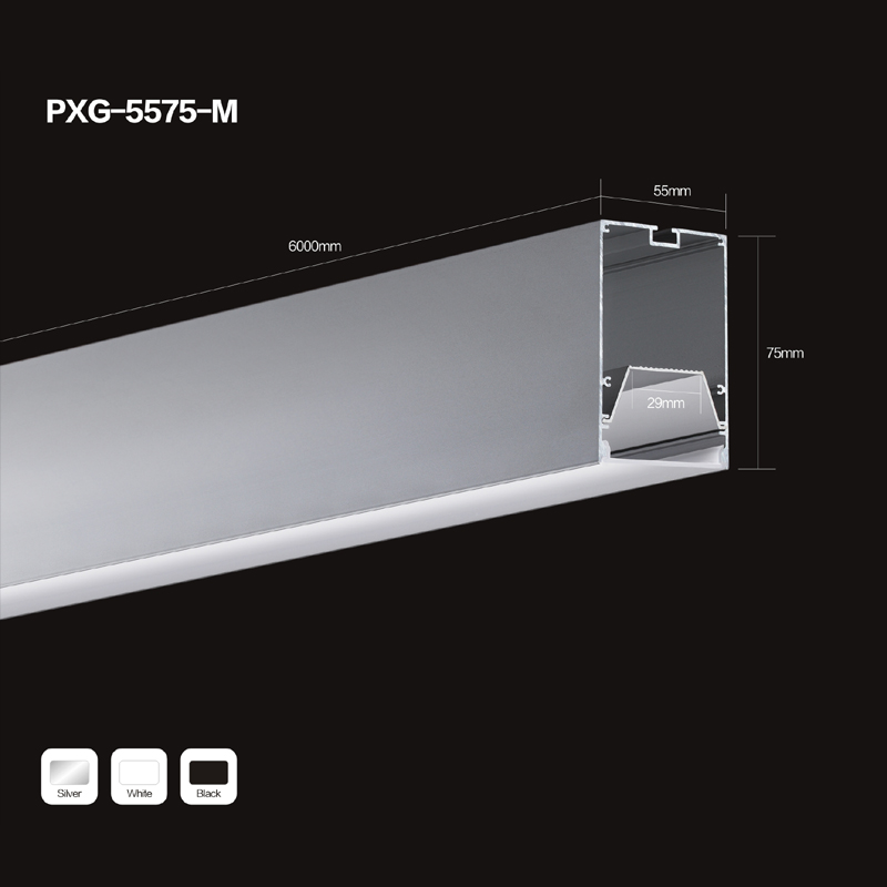 Aluminium led-verlichtingsprofiel extrusie holle profielen voor toepassing met ledstrips