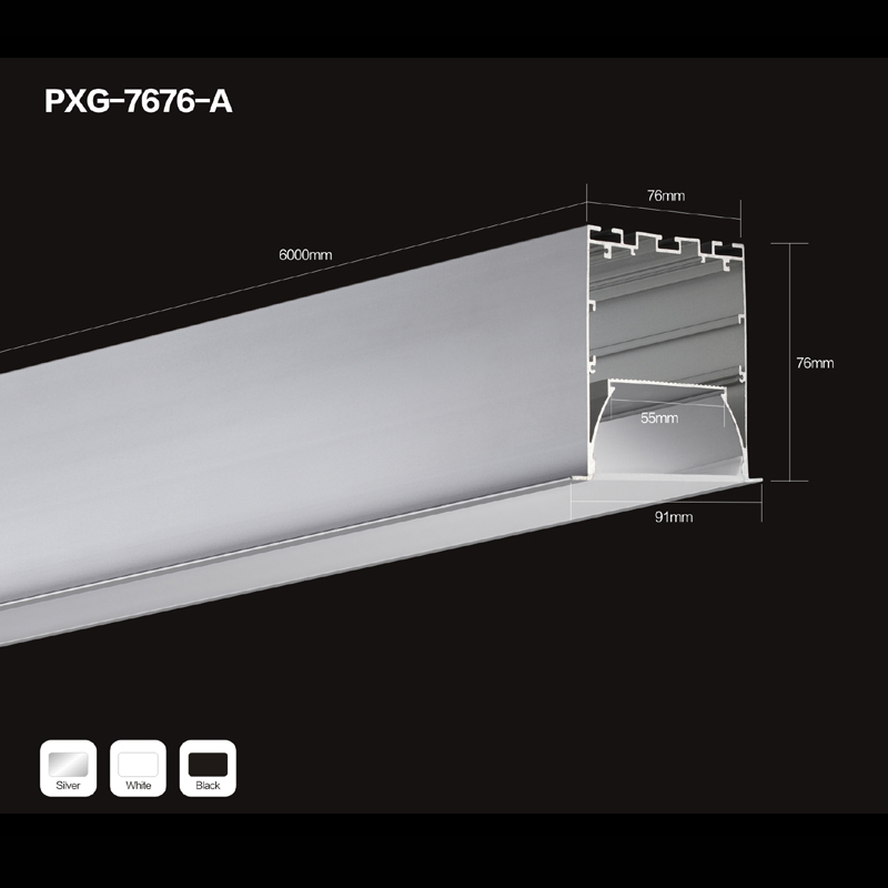 Aluminium geëxtrudeerd type profiel aluminium U-kanaal voor LED-stripverlichting