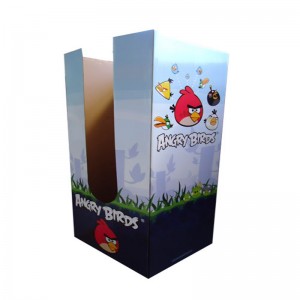 Aangepaste kartonnen displaystandaard, golfkartonnen displayrek, vloer-displayplankeenheid