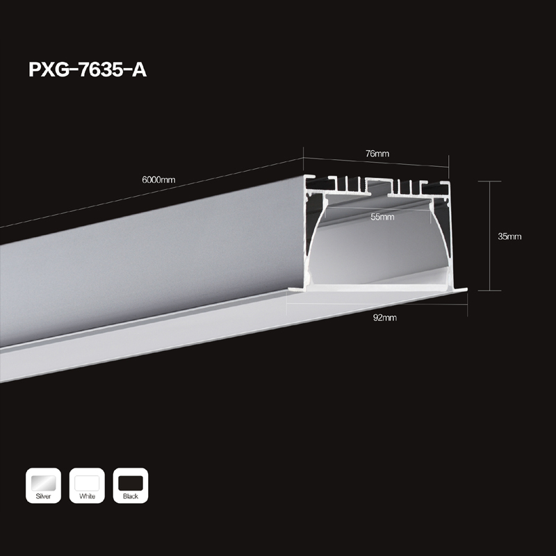 Led-aluminium profiel-diffuser / vlakke vorm