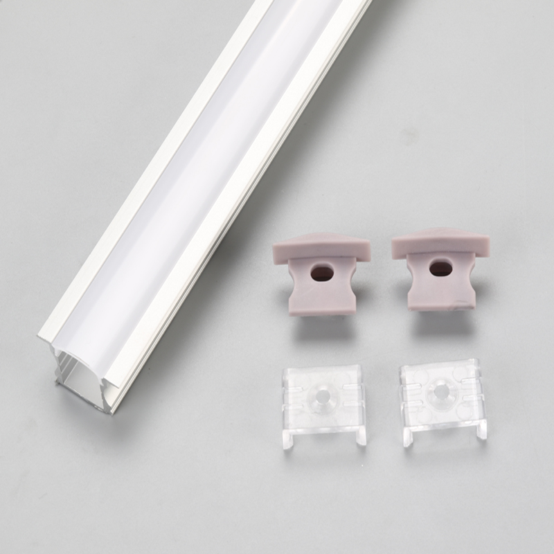 Verzonken LED-lineaire lichtbehuizing met geanodiseerd aluminium profiel en melkachtige pc-afdekking
