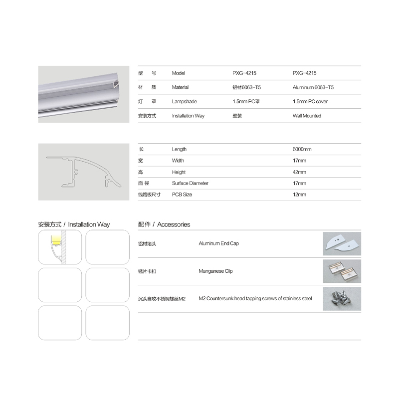 Hoek PC-afdekking aluminium profiel LED-strip voor flexibele LED-lichtstrip diffuser