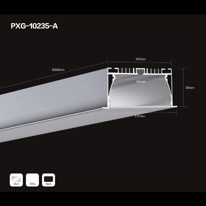 LED-stripbehuizing aluminium profielframe met eindkapclip voor pc-afdekking