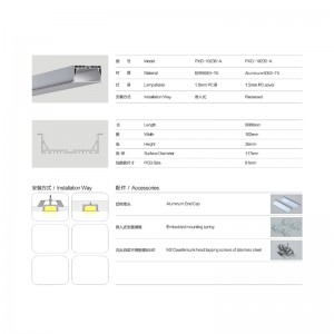 LED-stripbehuizing aluminium profielframe met eindkapclip voor pc-afdekking