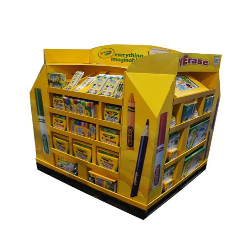 Kartonnen aangepaste speelgoed geassembleerde supermarkt Pallet Display Stand