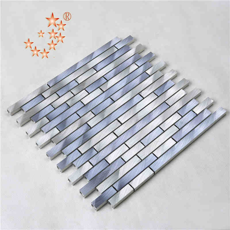 Gemengde kleur Zilver Paars Strip Aluminium Metaal Mozaïek Wandtegel Keuken Achterwand