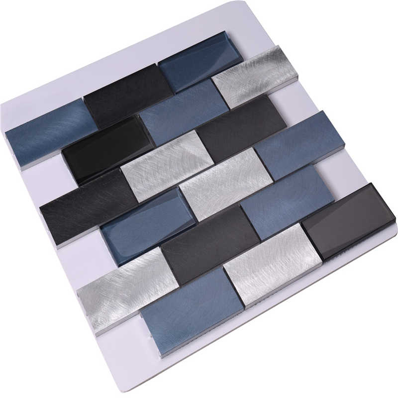 In elkaar grijpende blauwe aluminium mozaïek keuken wandtegels