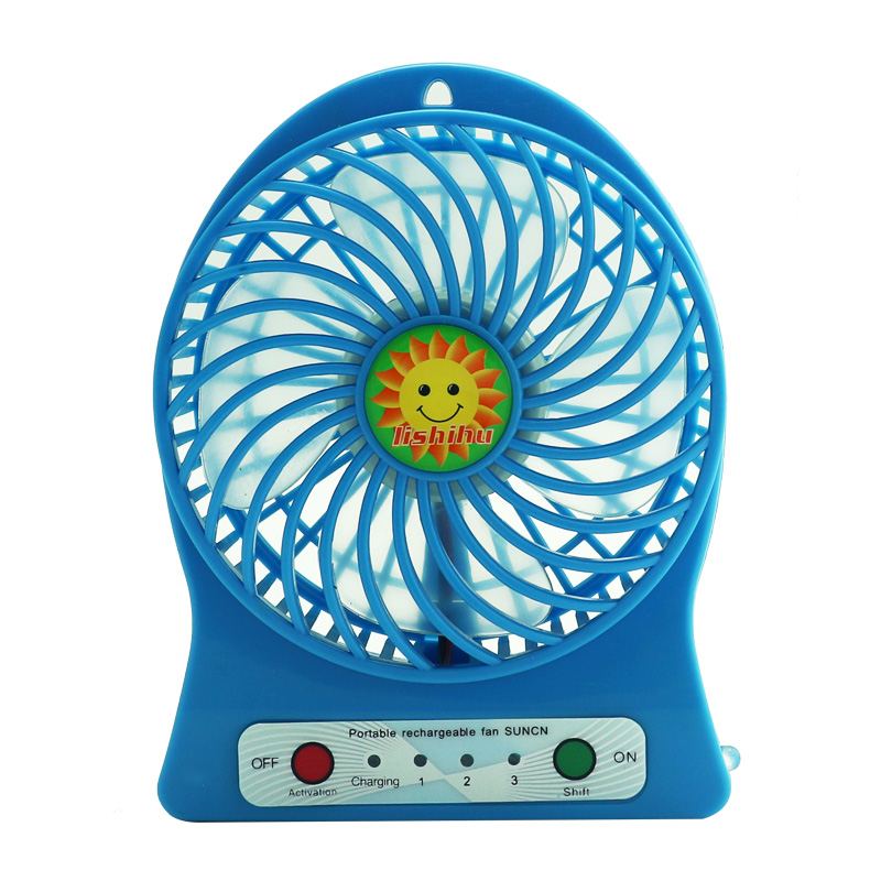 LED Mini USB Draagbare oplaadbare ventilator 18650 li ion Oplaadbare batterij USB-koelventilatoren