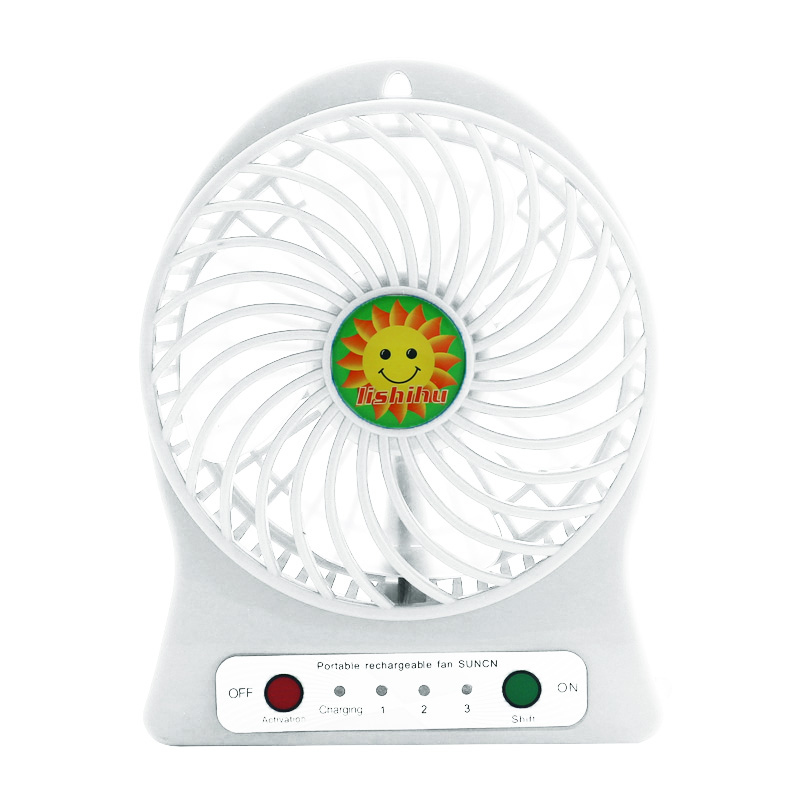 LED Mini USB Draagbare oplaadbare ventilator 18650 li ion Oplaadbare batterij USB-koelventilatoren