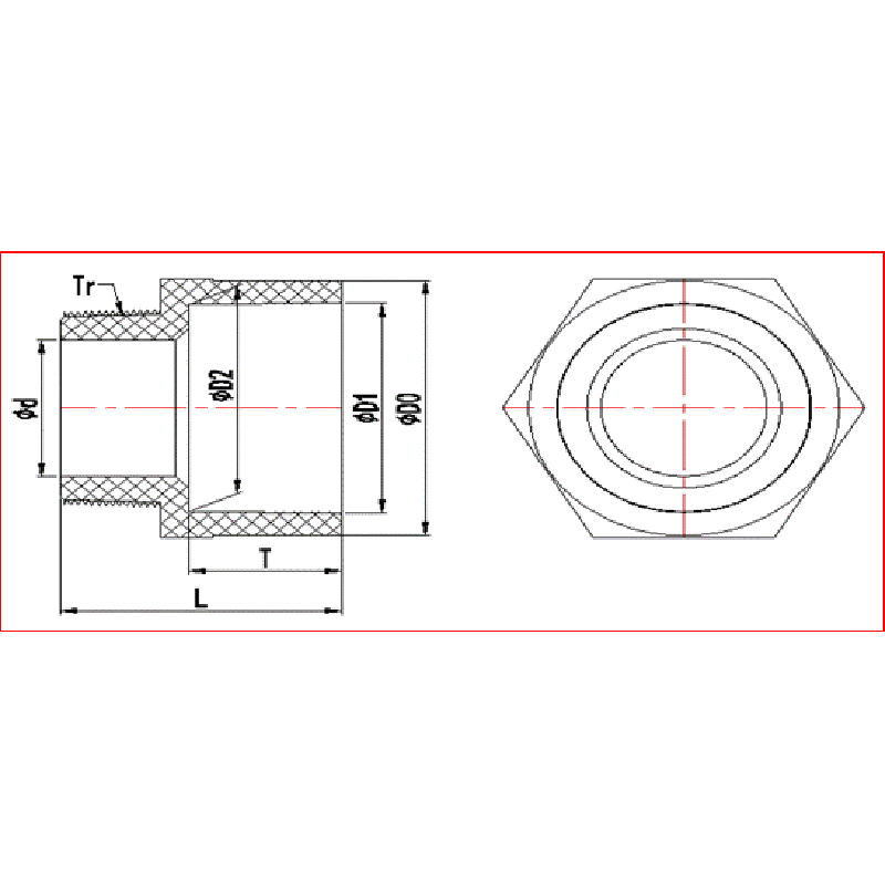 MANNELIJKE ADVTER UPVC
