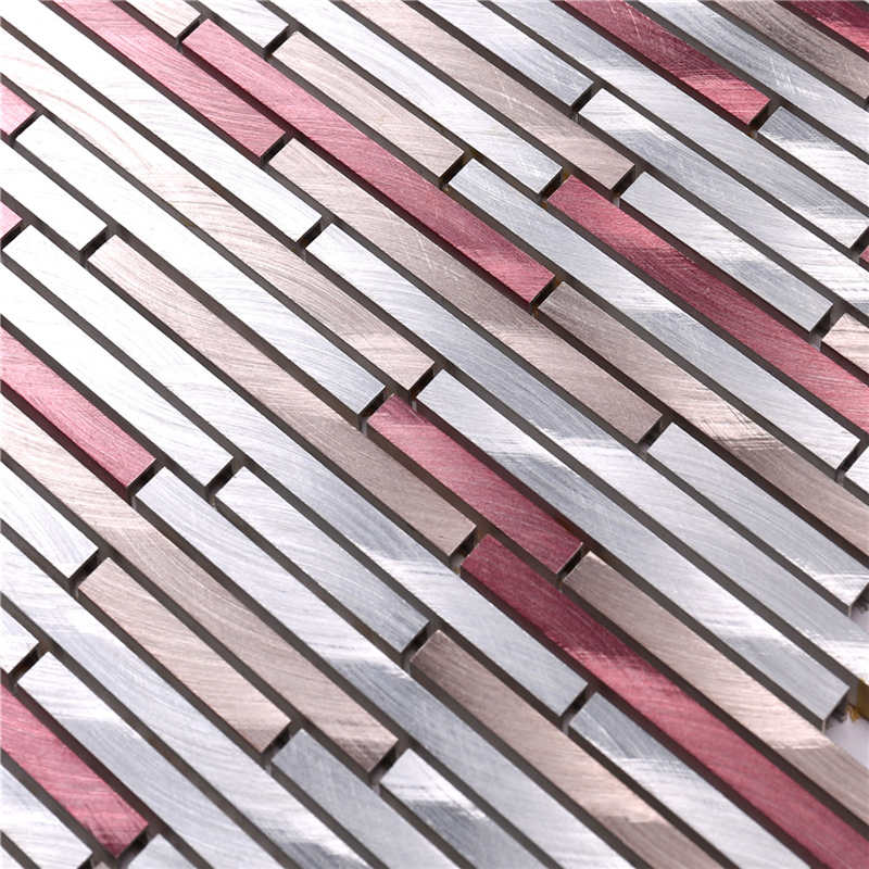 Rode Lineaire Strip Aluminium Mozaïek Hotel Tegels