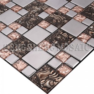 Topklasse gegalvaniseerde glasmix barnsteen mozaïektegels voor backsplash decor