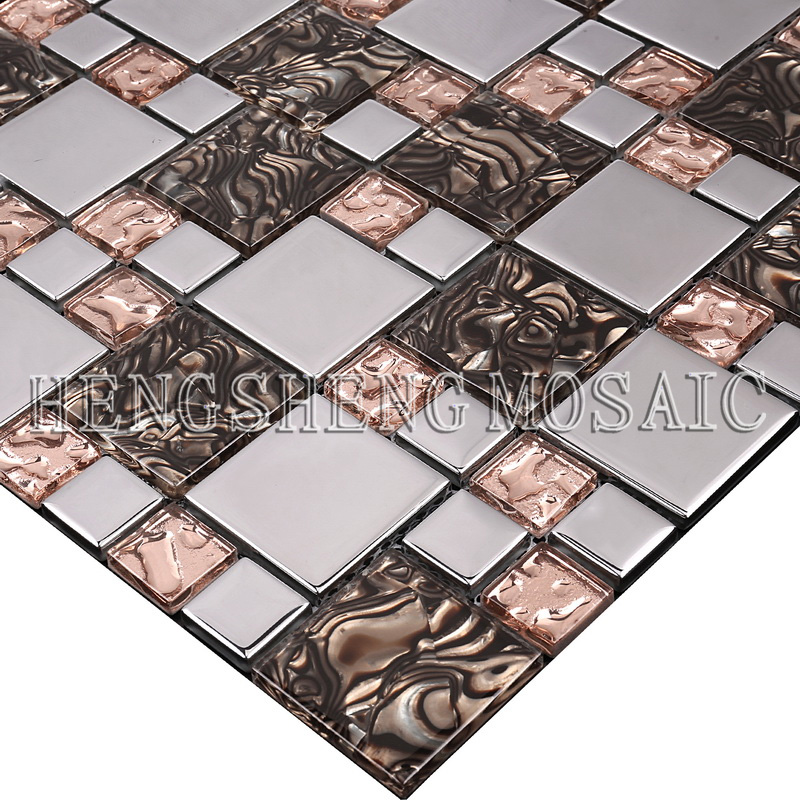 Topklasse gegalvaniseerde glasmix barnsteen mozaïektegels voor backsplash decor