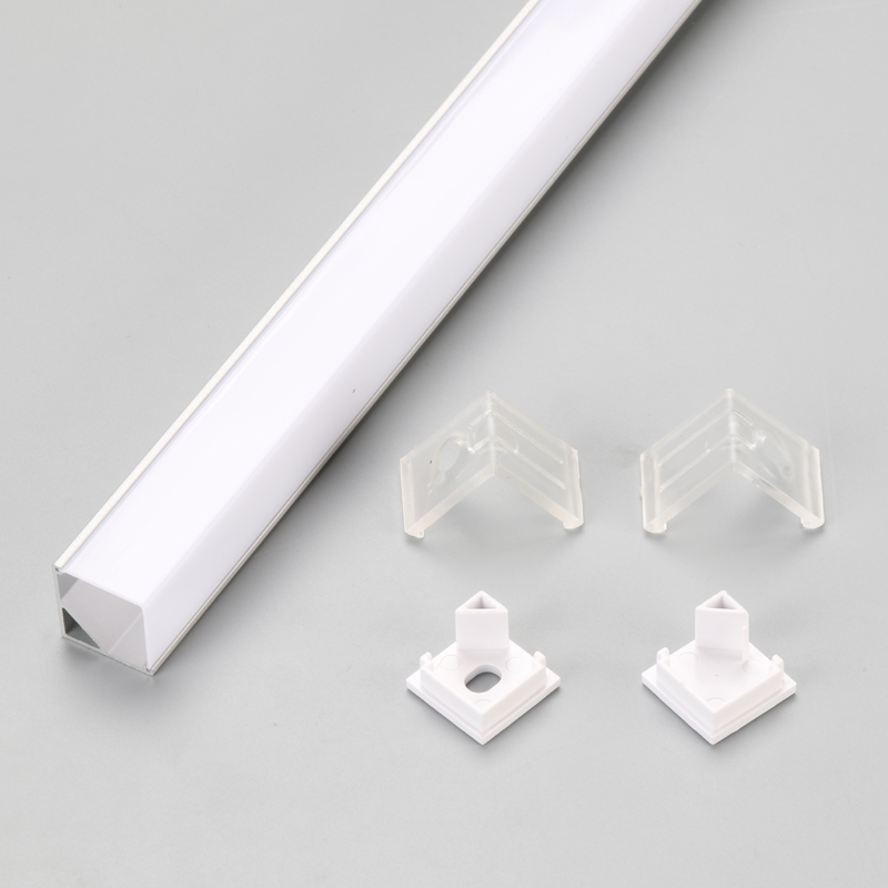 Zilver 90 graden ledstrip aluminium kanaalprofiel