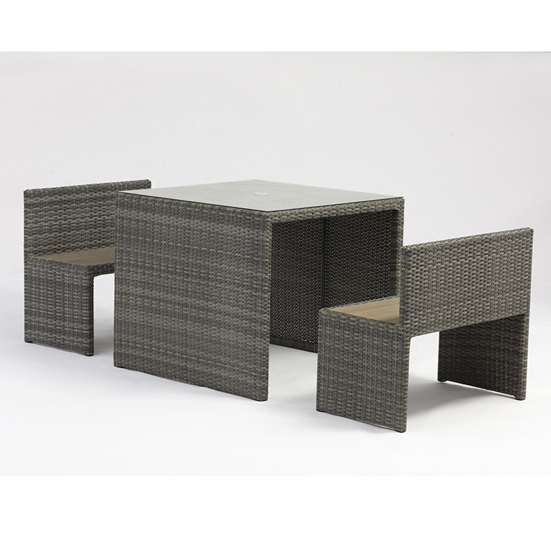 aluminium rotan vierkante tafel parkbank tuinmeubilair set met paraplu gat