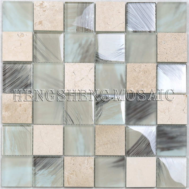YMS23 Antieke salondecoratiemuren Mozaïekglas Gemengde keramische patroontegel