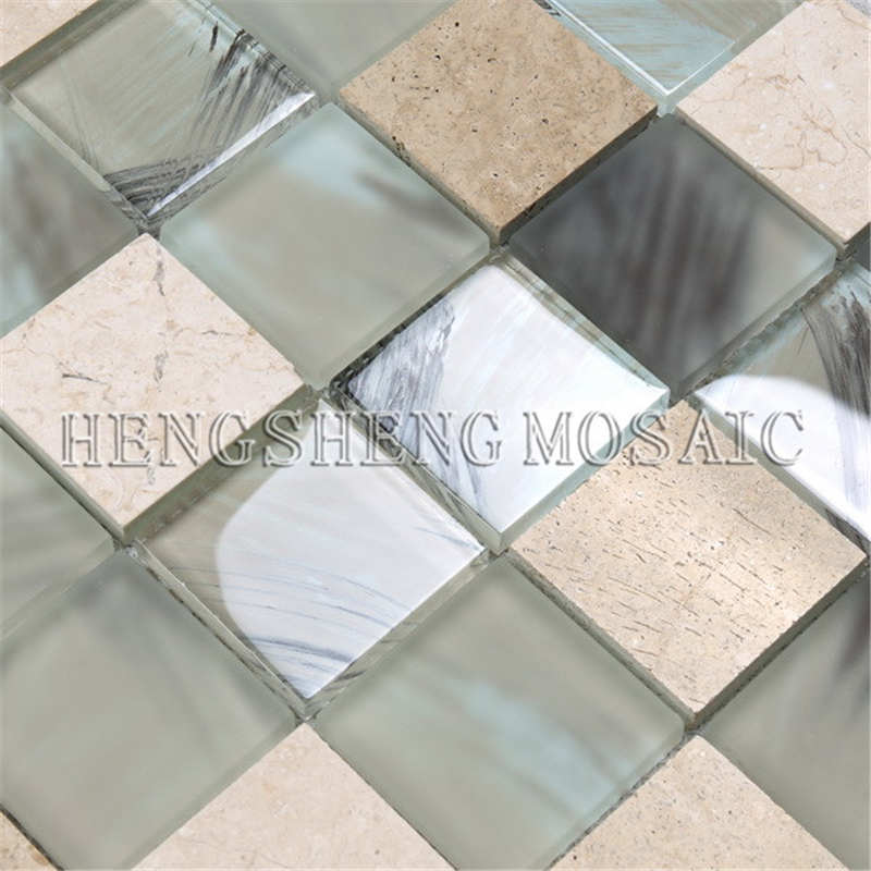 YMS23 Antieke salondecoratiemuren Mozaïekglas Gemengde keramische patroontegel