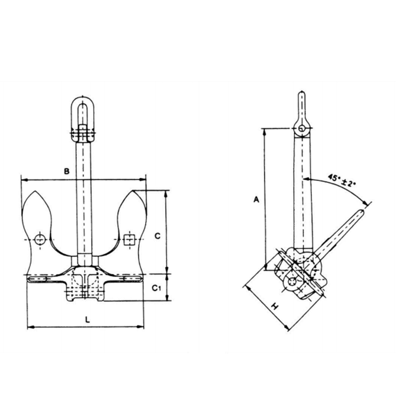 Marine Baldt Type stokloos anker