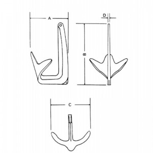 Gegalvaniseerd Bruce-anker voor boot